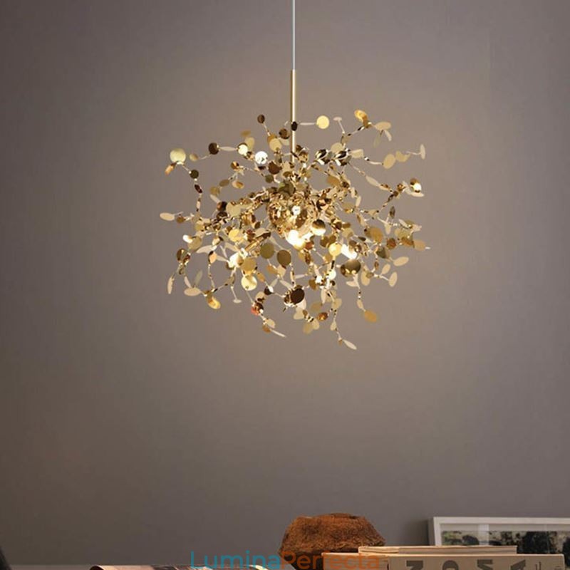 Candelabru cu 3 lumini Lampă suspendată din oțel inoxidabil Plafon