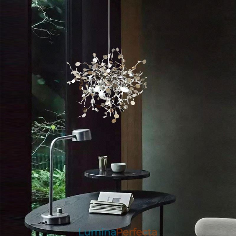 Candelabru cu 3 lumini Lampă suspendată din oțel inoxidabil Plafon