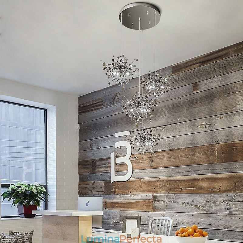 Candelabru cu paiete Iluminat cu pandantiv din oțel inoxidabil Dining