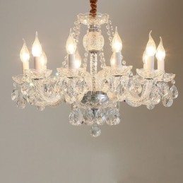 Candelabru din cristal transparent Plafoniera decorativă de lux europeană
