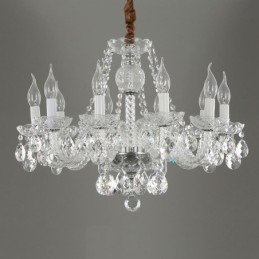 Candelabru din cristal transparent Plafoniera decorativă de lux europeană