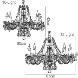 Candelabru din cristal transparent Plafoniera decorativă de lux europeană