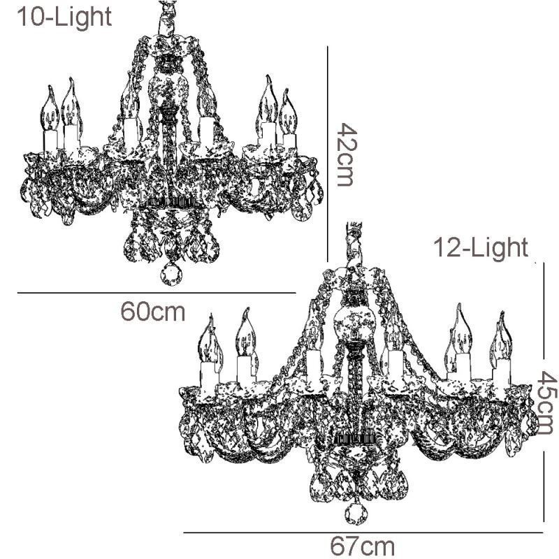Candelabru din cristal transparent Plafoniera decorativă de lux europeană