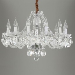 Candelabru din cristal transparent Plafoniera decorativă de lux europeană