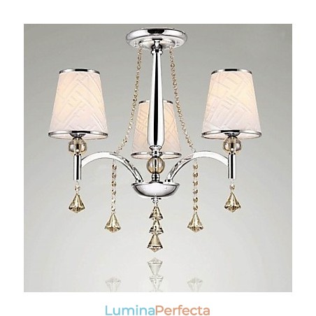 Candelabru contemporan modern din metal cromat din cristal