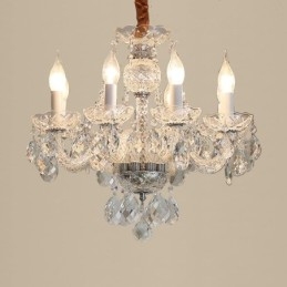 Candelabru din cristal transparent european Corp de lumină din sticlă 8 lumini
