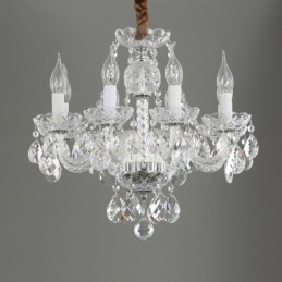 Candelabru din cristal transparent european Corp de lumină din sticlă 8 lumini