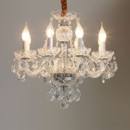 Candelabru din cristal transparent european Corp de lumină din sticlă 8 lumini