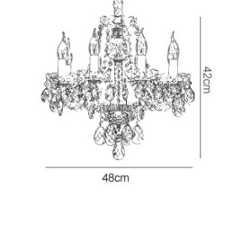 Candelabru din cristal transparent european Corp lămpi de sticlă 8 lumini Corp auriu de tavan