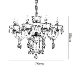 Lustra de cristal superba culoare europeana coniac Plafoniera Corp din sticla 8 lumini