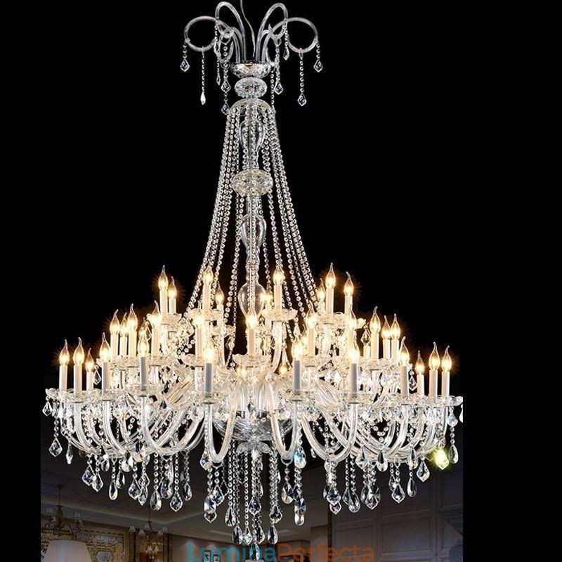 Candelabru De Cristal European Decor De Cristal Plafoniera Cu 65 De Lumini
