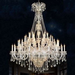 Candelabru De Cristal European Decor De Cristal Plafoniera Cu 65 De Lumini