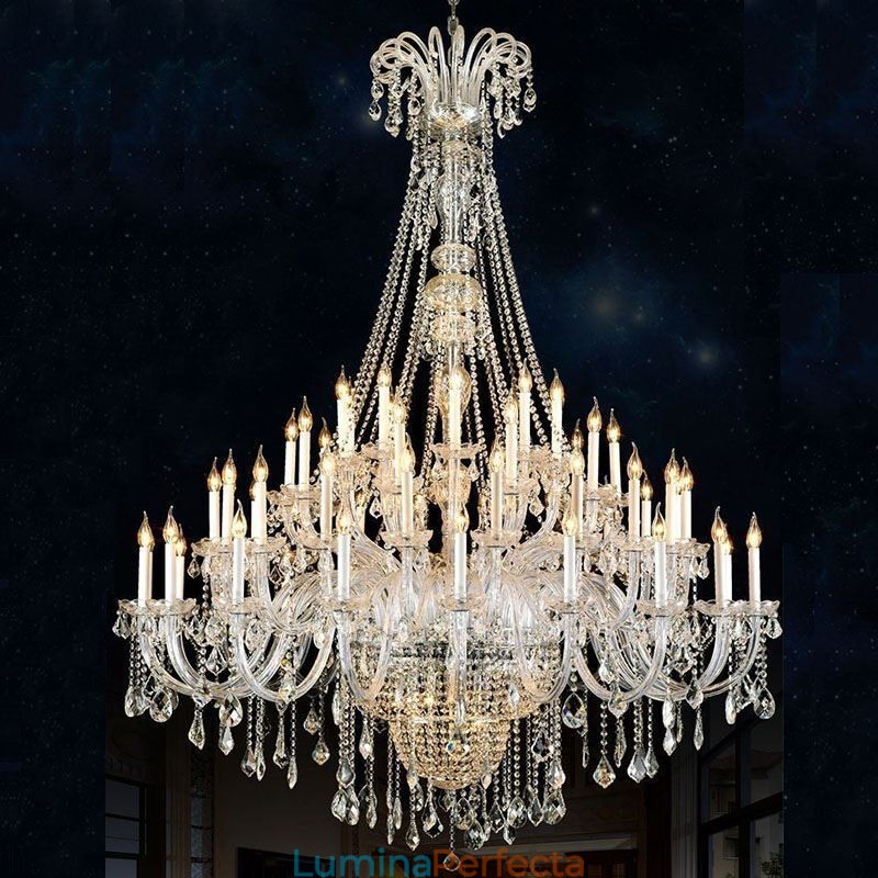 Candelabru De Cristal European Decor De Cristal Plafoniera Cu 65 De Lumini