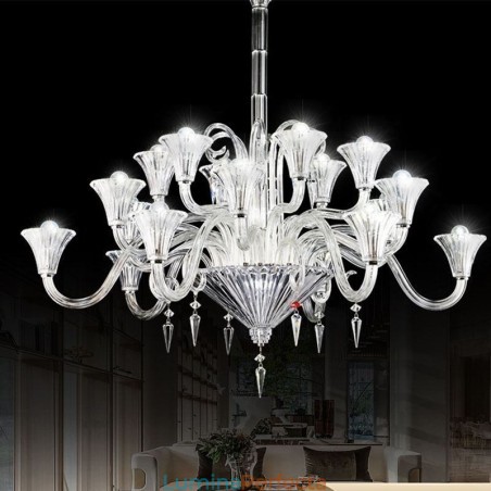 Plafoniera cu decorare candelabru din cristal european cu 18 lumini