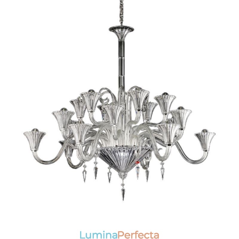Plafoniera cu decorare candelabru din cristal european cu 18 lumini