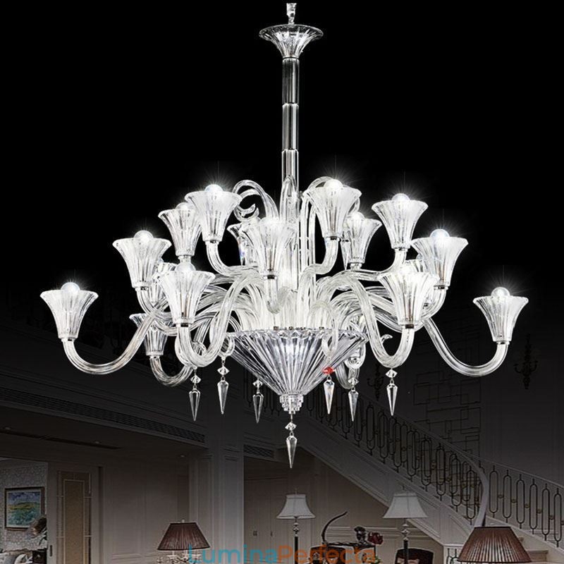Plafoniera cu decorare candelabru din cristal european cu 18 lumini