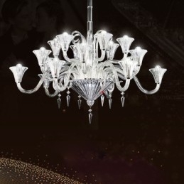 Plafoniera cu decorare candelabru din cristal european cu 18 lumini