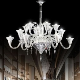 Plafoniera cu decorare candelabru din cristal european cu 18 lumini
