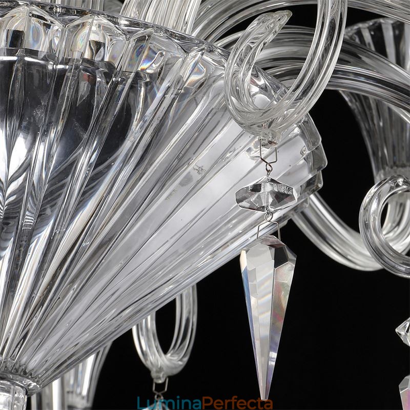 Plafoniera cu decorare candelabru din cristal european cu 12 lumini