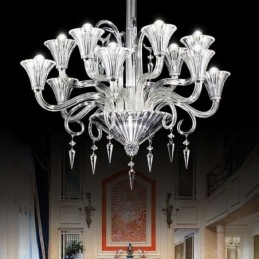 Plafoniera cu decorare candelabru din cristal european cu 12 lumini