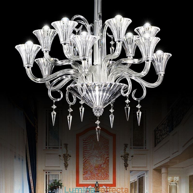 Plafoniera cu decorare candelabru din cristal european cu 12 lumini
