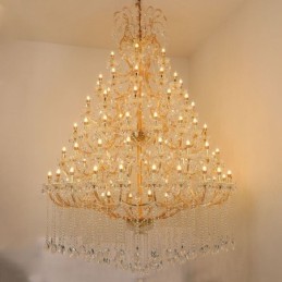 Plafoniera cu decorare candelabru din cristal de lux cu 96 de lumini