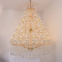 Plafoniera cu decorare candelabru din cristal de lux cu 96 de lumini