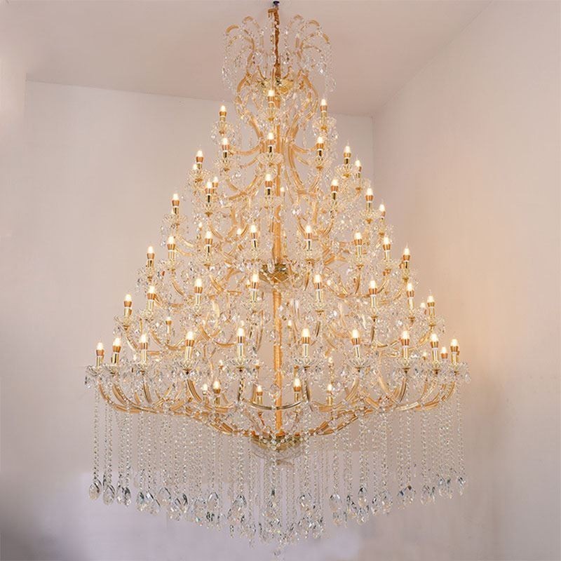 Plafoniera cu decorare candelabru din cristal de lux cu 96 de lumini