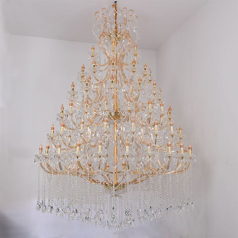 Plafoniera cu decorare candelabru din cristal de lux cu 96 de lumini