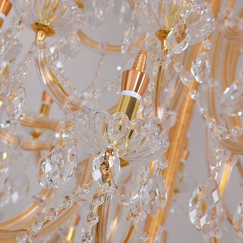Plafoniera cu decorare candelabru din cristal de lux cu 96 de lumini