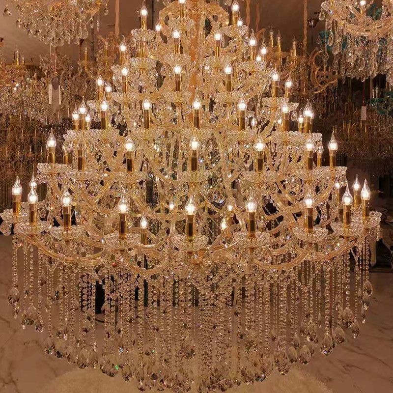Plafoniera cu decorare candelabru din cristal de lux cu 96 de lumini