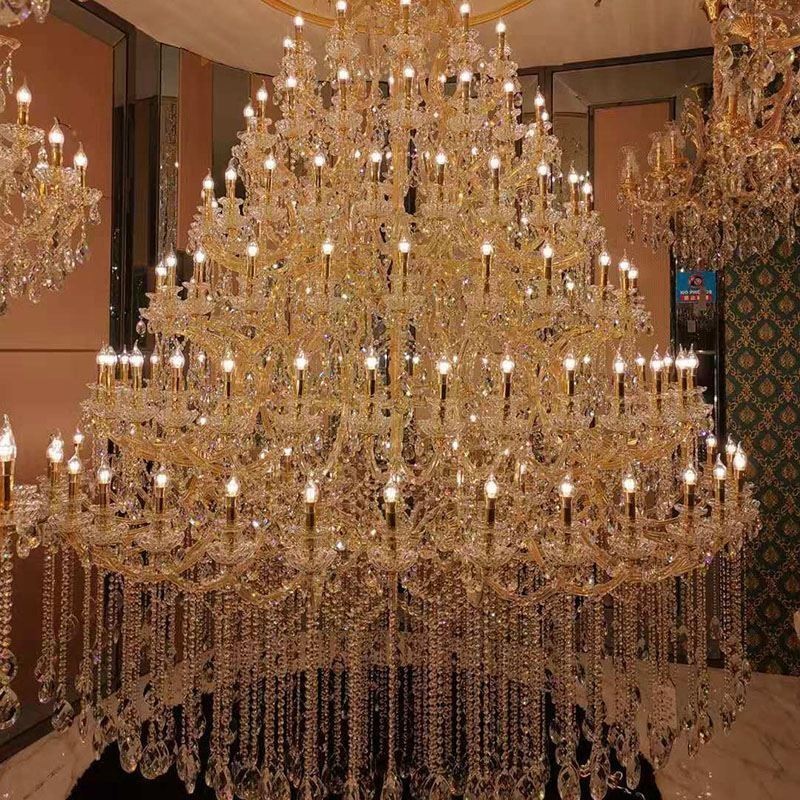 Plafoniera cu decorare candelabru din cristal de lux cu 96 de lumini