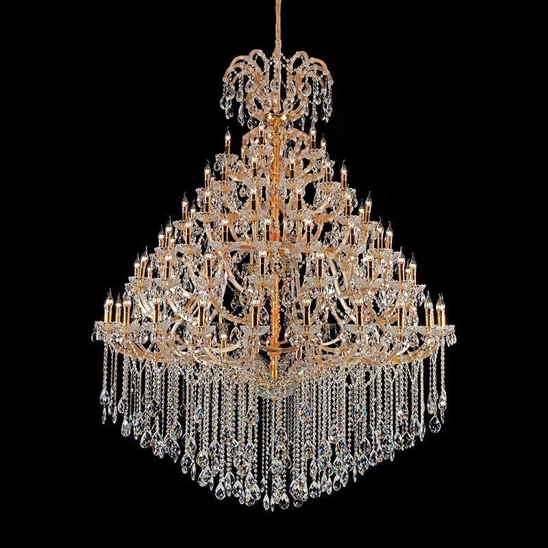 Plafoniera cu decorare candelabru din cristal de lux cu 96 de lumini