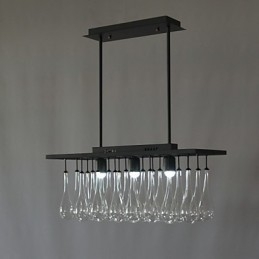 Candelabru din metal cu pictură în cristal modern contemporan
