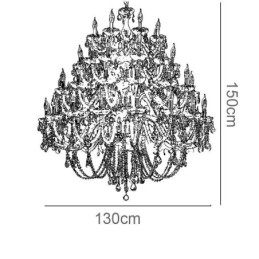 Plafoniera cu candelabru de cristal european cu 53 de lumini