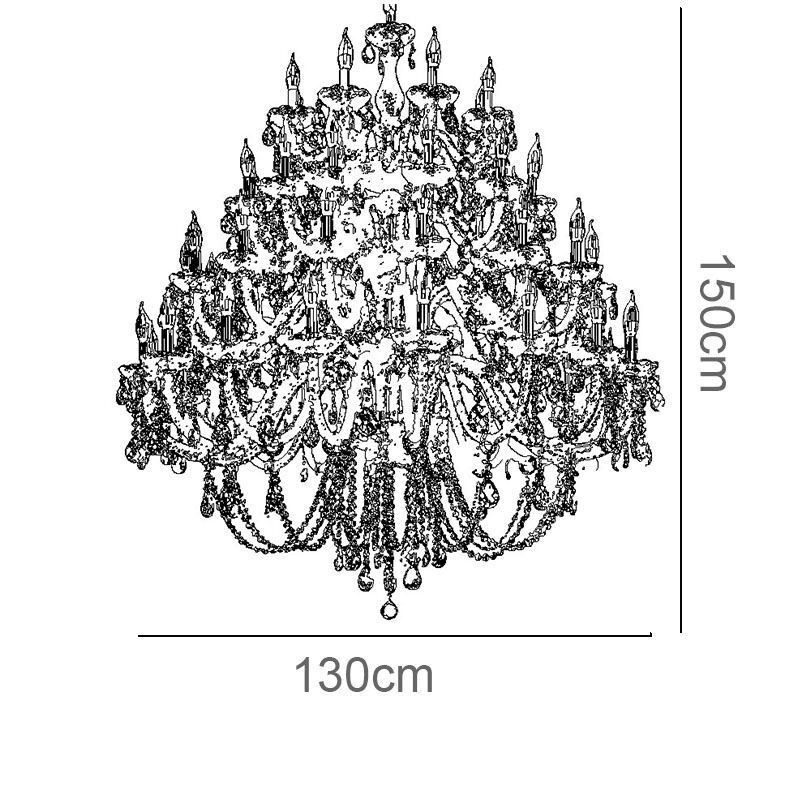 Plafoniera cu candelabru de cristal european cu 53 de lumini