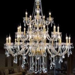Plafoniera cu decorare candelabru din cristal de lux cu 32 de lumini