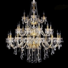 Plafoniera cu decorare candelabru din cristal de lux cu 32 de lumini