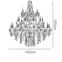 Plafoniera cu decorare candelabru din cristal de lux cu 32 de lumini