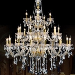 Plafoniera cu decorare candelabru din cristal de lux cu 32 de lumini