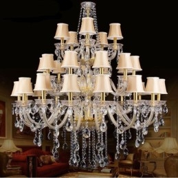 Candelabru din cristal european cu plafoniera cu 32 de lumini