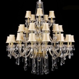 Candelabru din cristal european cu plafoniera cu 32 de lumini