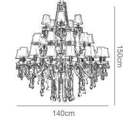 Candelabru din cristal european cu plafoniera cu 32 de lumini
