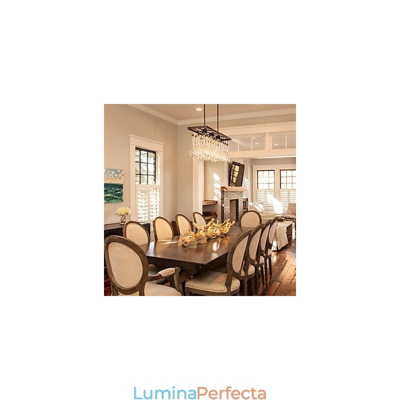 Candelabru din metal cu pictură în cristal modern contemporan