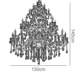 Plafoniera de lux cu candelabru din cristal european cu 30 de lumini