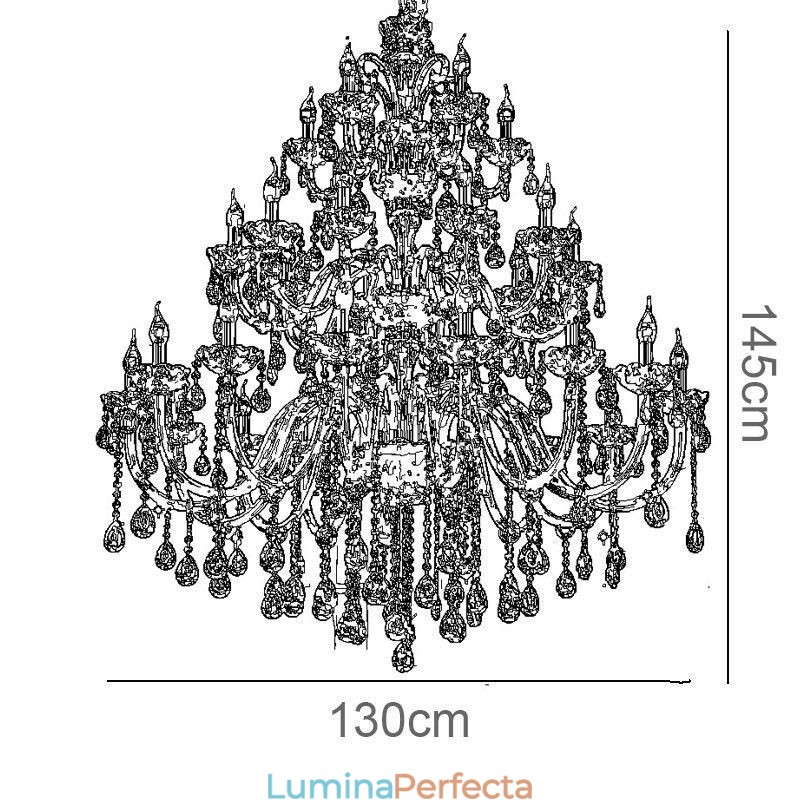 Plafoniera de lux cu candelabru din cristal european cu 30 de lumini