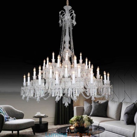 Plafoniera cu candelabru din cristal european cu 48 de lumini Plafoniera cu candelabru din cristal european cu 48 de lumini