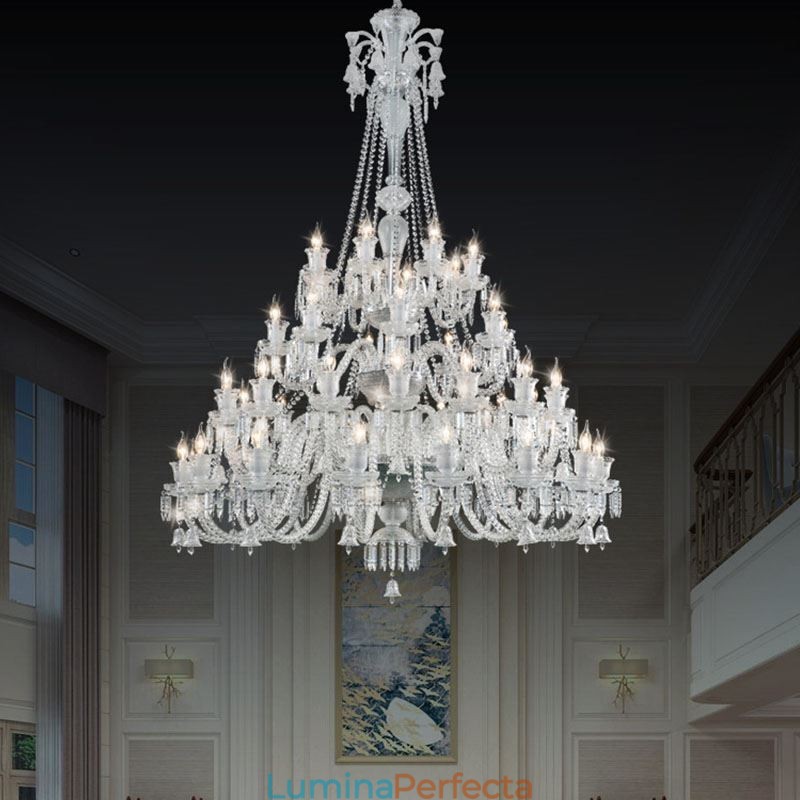 Plafoniera cu candelabru din cristal european cu 48 de lumini