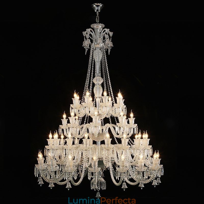 Plafoniera cu candelabru din cristal european cu 48 de lumini