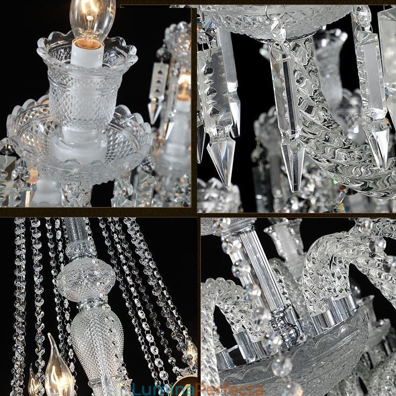 Plafoniera cu candelabru din cristal european cu 48 de lumini